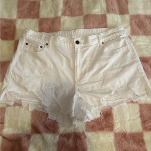 Aerie White Denim Shorts